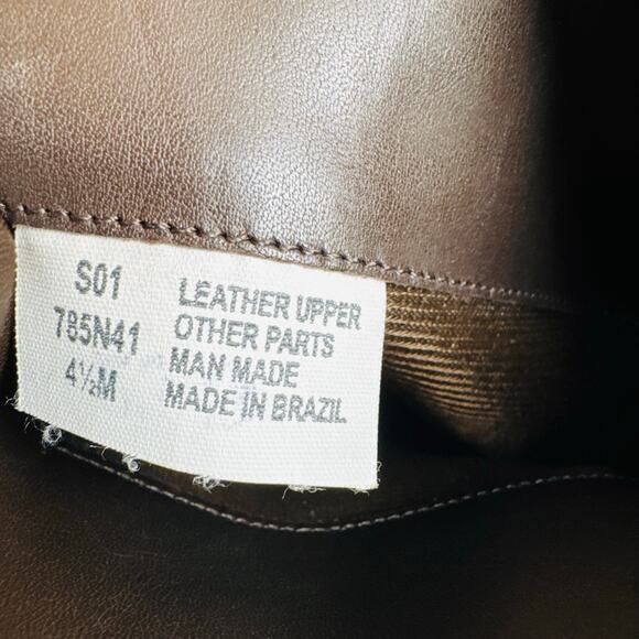 Naturalizer Vintage Brown Leather Square Toe Boots Pull On Women's Sz 4.5 Brazil - Picture 3 of 9